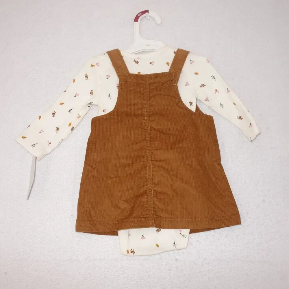 NEW Carter's Just One You Corduroy Romper Dress w/ Long Sleeve Shirt 6 Months